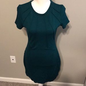 Green mini dress with exposed zipper by Express